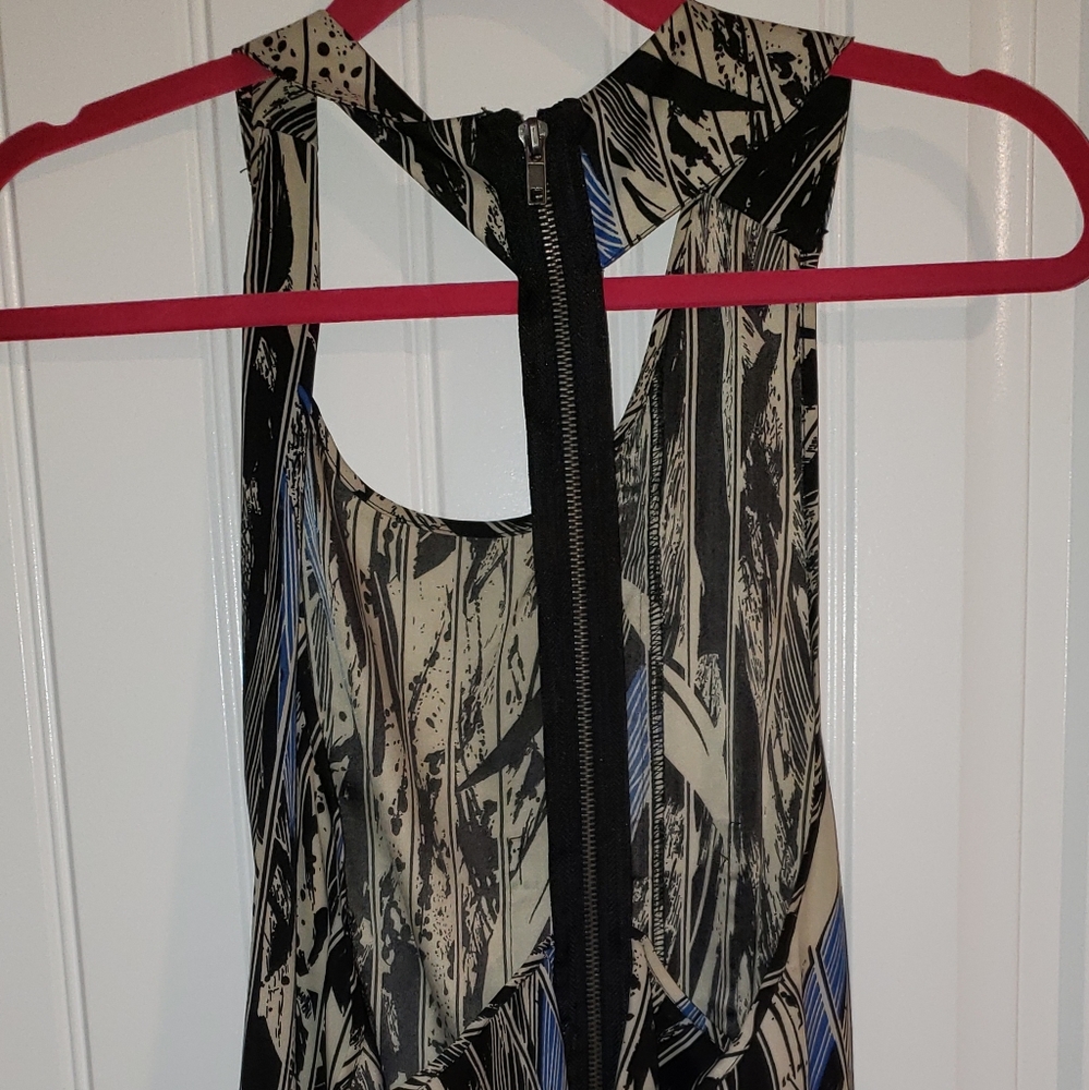 Blue,white and black dress